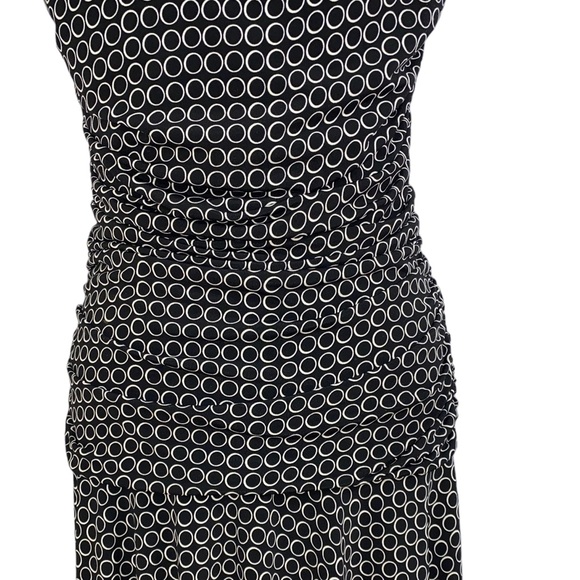 Lily Black White Circle Dress Rushing Around Waist Large - Picture 4 of 7